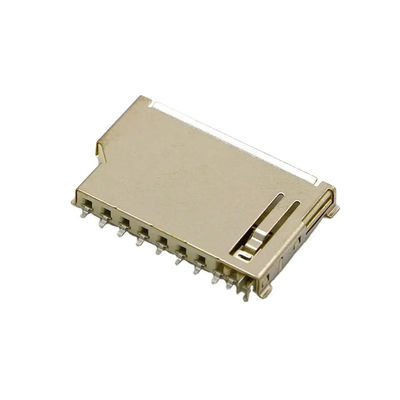 qualità  Short Body 9Pin SD Memory Card Connector Push Push Type Copper Shell Fabbrica