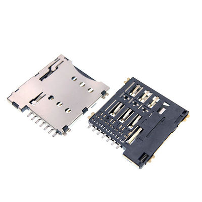 qualità  Push Pull Type Micro 7p SIM Card Socket Connector 1.35mm Height For PCB Fabbrica