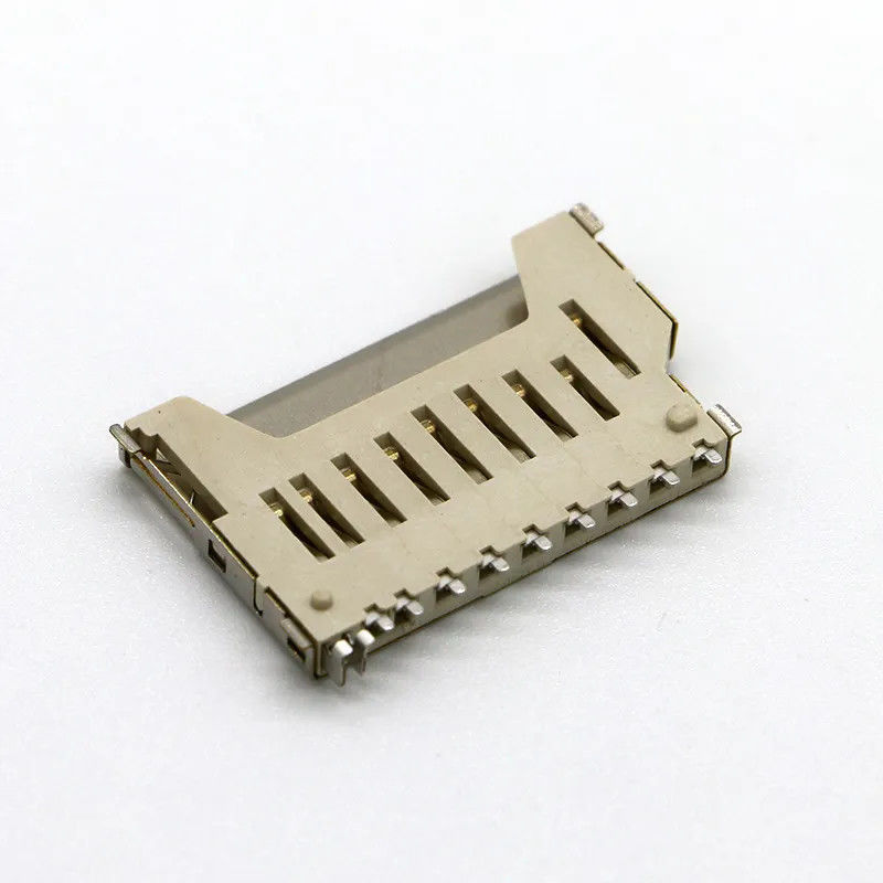 Breve tipo Shell di rame di spinta di spinta del connettore della scheda di memoria di deviazione standard del corpo 9Pin