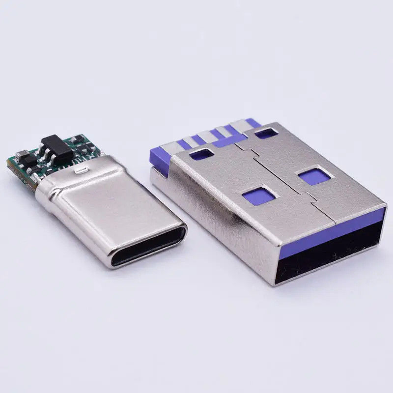 Connettore femmina USB 3.1 Type C a 24 pin impermeabile, montaggio orizzontale SMT DIP, piastra di affondamento, presa USB