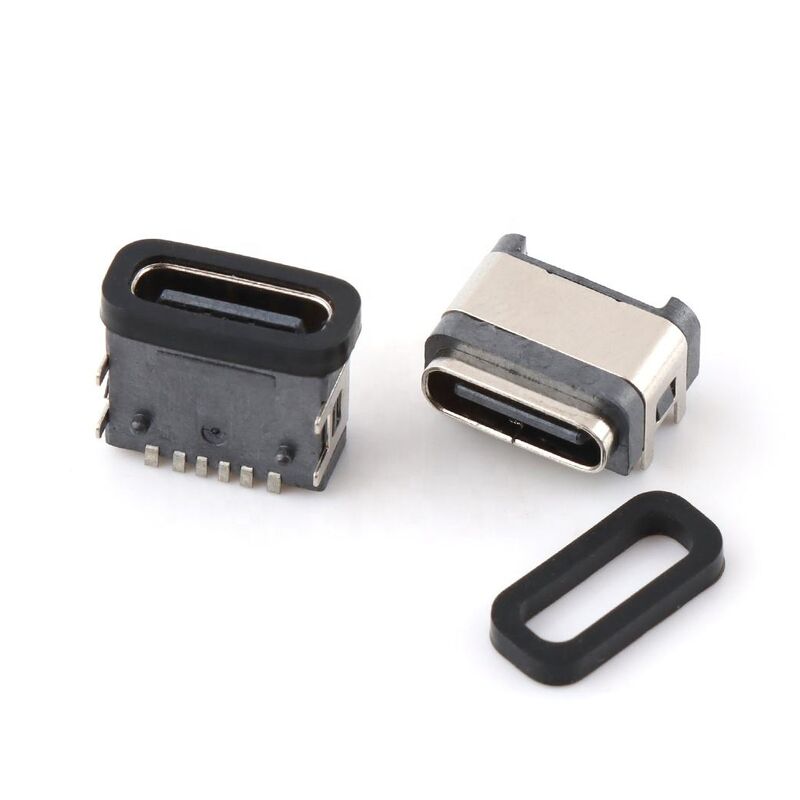 Connettore USB impermeabile 6 pin femmina ad angolo retto connettore impermeabile tipo-c