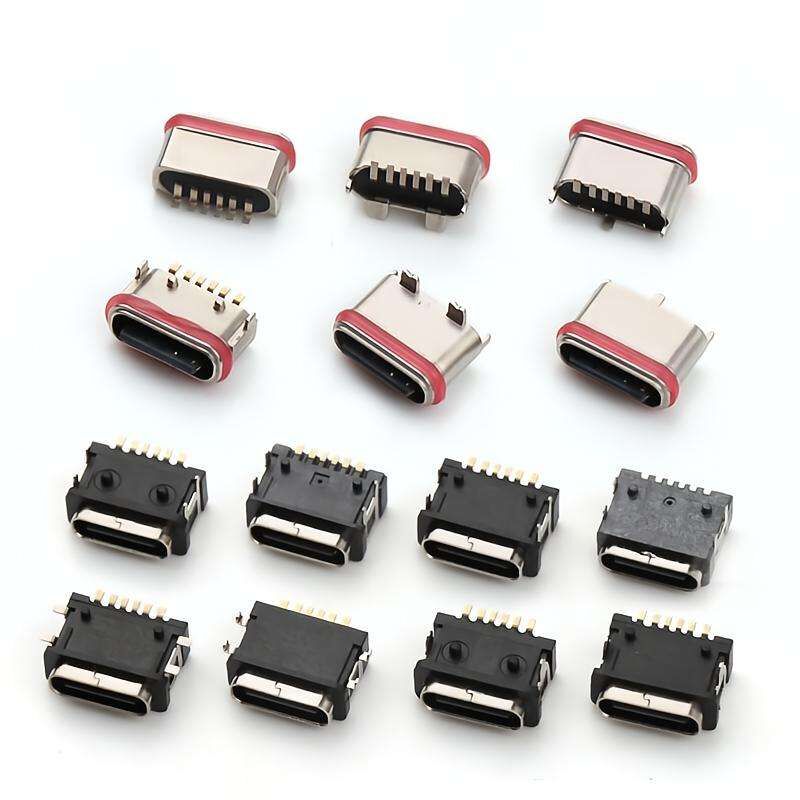 Connettore USB impermeabile IP67, 6 pin, montaggio superficiale orizzontale, connettore femmina USB Type C