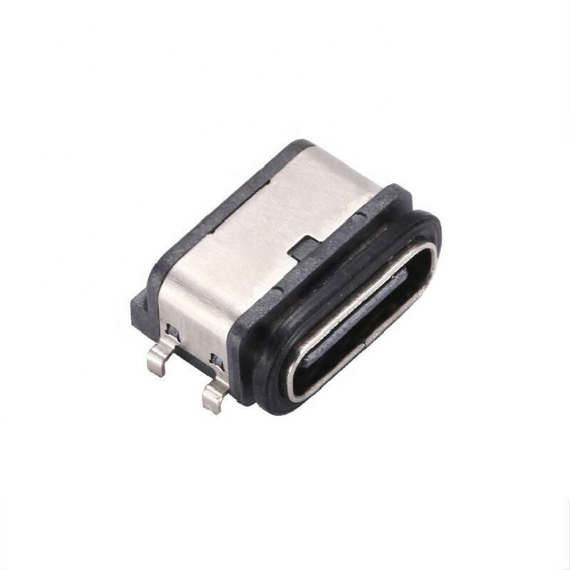Connettore USB impermeabile IPX7 a 6 pin di tipo C femmina, montaggio SMT orizzontale, trasferimento dati