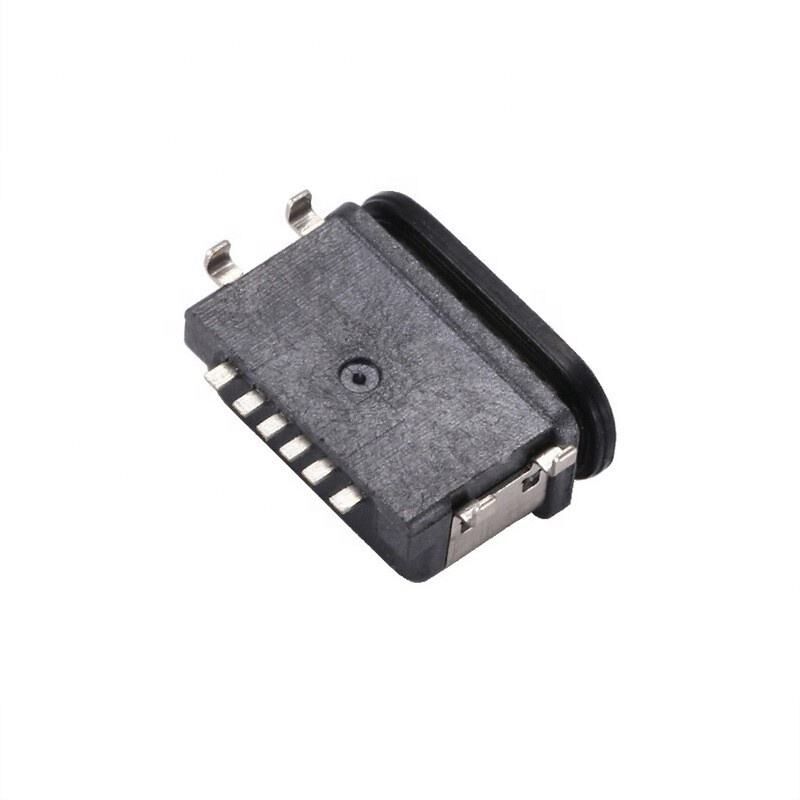 Connettore USB impermeabile IPX7 a 6 pin di tipo C femmina, montaggio SMT orizzontale, trasferimento dati