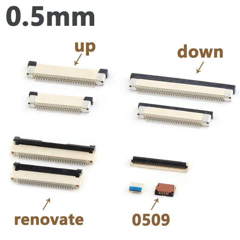 Connettore FPC 0.5 Passo Orizzontale Smt Flip-lock Tipo Contatto Superiore/Inferiore 4-60 pin
