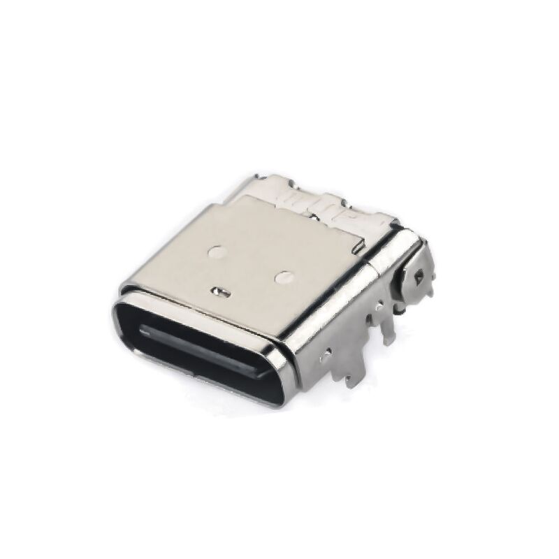 Connettore Presa Ibrida USB 3.1 Type C Femmina Angolato a 90° a 24 pin per Ricarica Telefono e Trasferimento Dati Veloce
