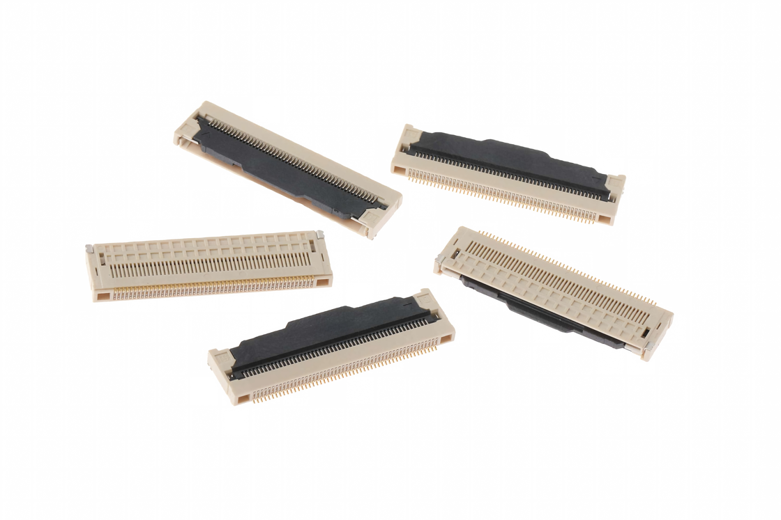 Connettore SMT termoplastico ad alta temperatura tipo di contatto inferiore a chiusura rettilineo a chiusura flessibile ZIF H4.7mm FPC/FFC