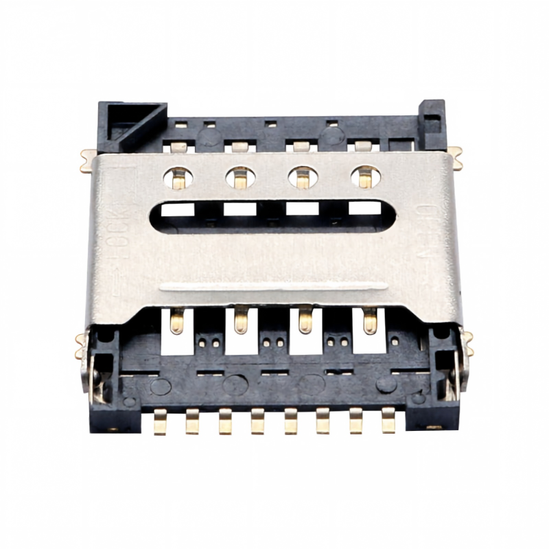 Presa per scheda Micro SIM a 8 pin H1.5 tipo flip connettore femmina guscio SUS lega di rame