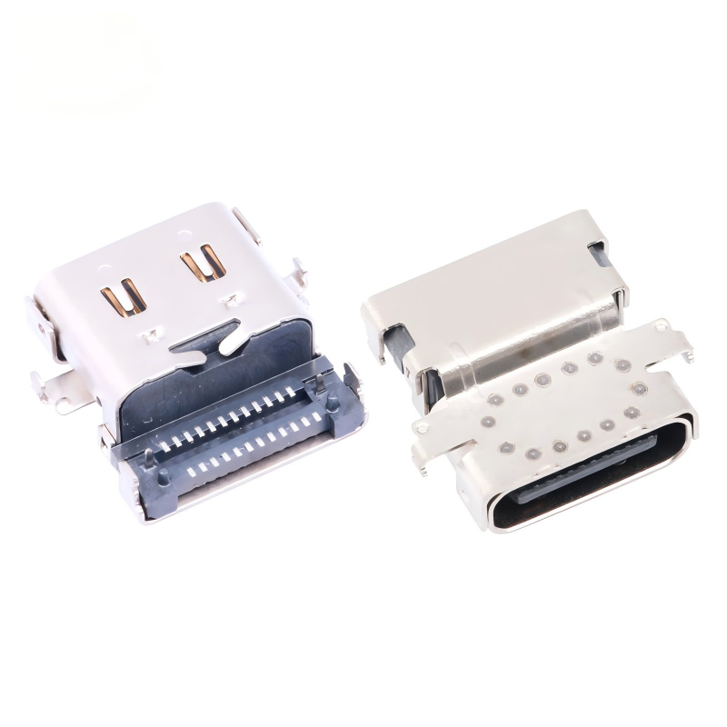USB di tipo C personalizzato 3.2 40 Gbps impermeabile U4 24 pin SMT DIP PCB Femminile connettore dorato 5A corrente