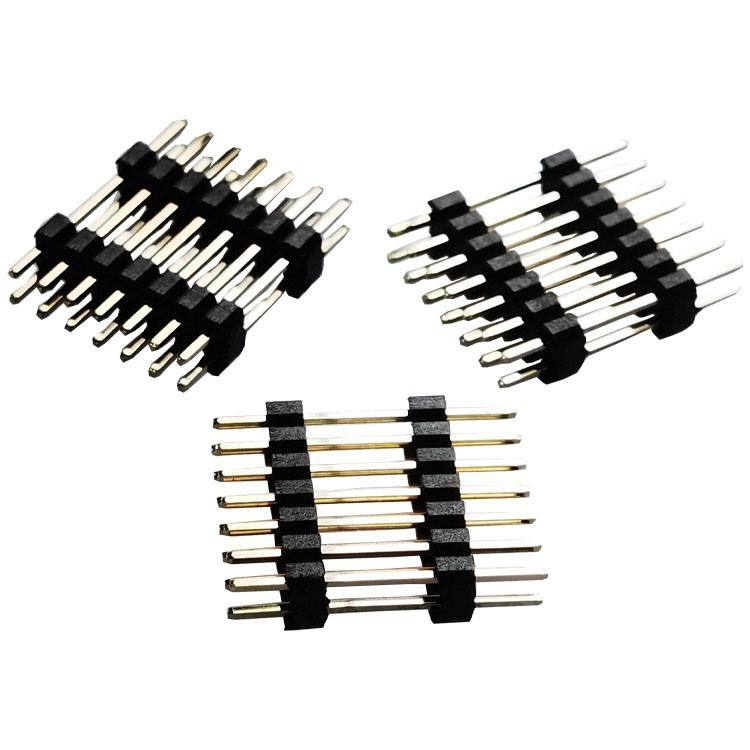 Doppia fila 2.0mm Pitch Femminile/Maschio Pini di testa 2-40Pins Dorato Per PCBA