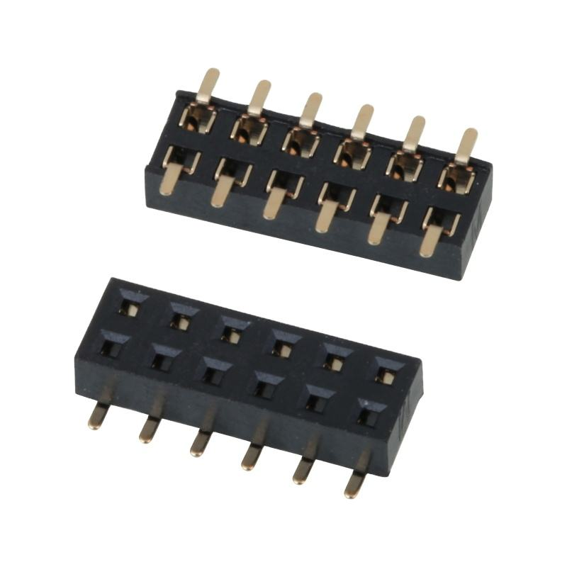 Connettore femmina SMD da 2,0 mm, doppia fila, ingresso inferiore, pin placcati oro