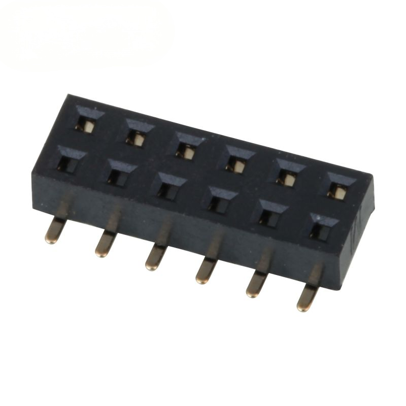 Connettore femmina SMD da 2,0 mm, doppia fila, ingresso inferiore, pin placcati oro