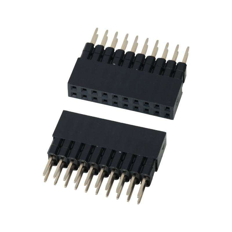 Connettore femmina con passo 2.54mm, 0.64x0.4SQ, a doppia fila