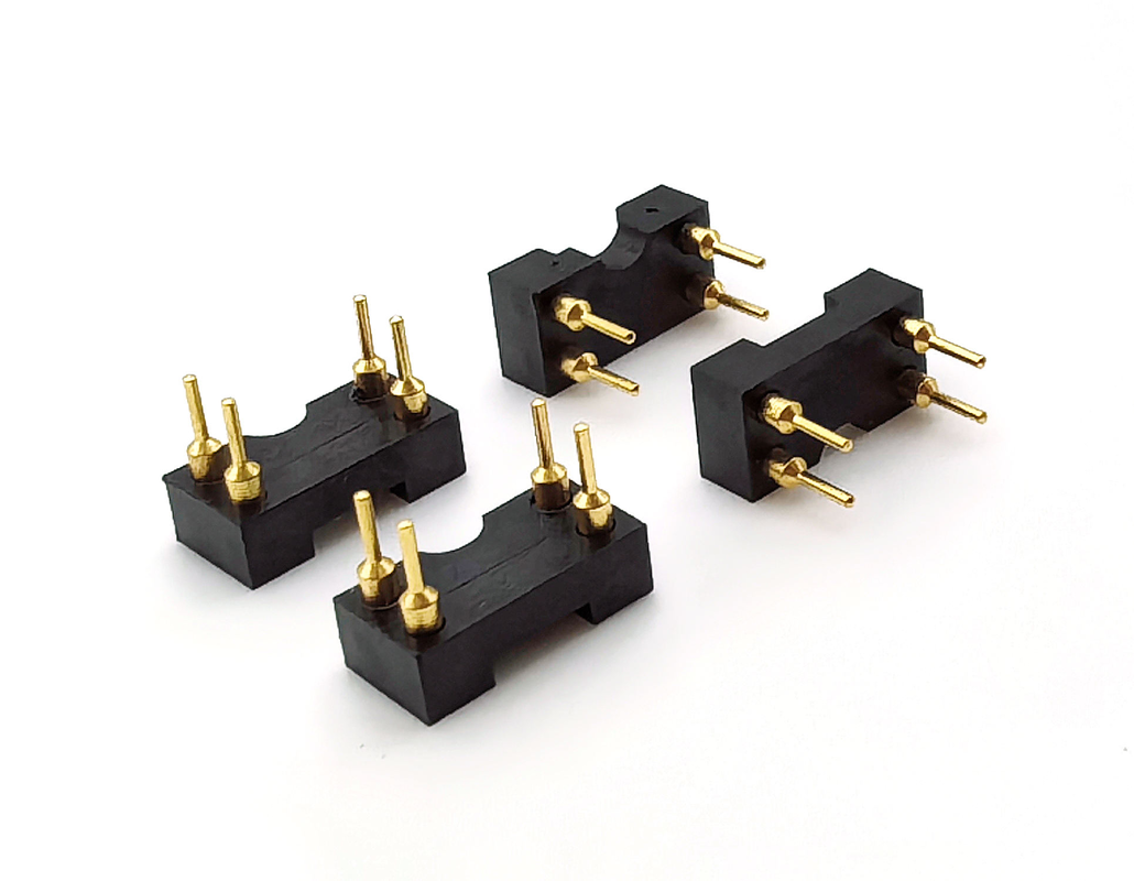2.54mm Pitch IC Socket Female Header Straight H3.0mm 4P Hole All Gold 60V Rated PPS Shell