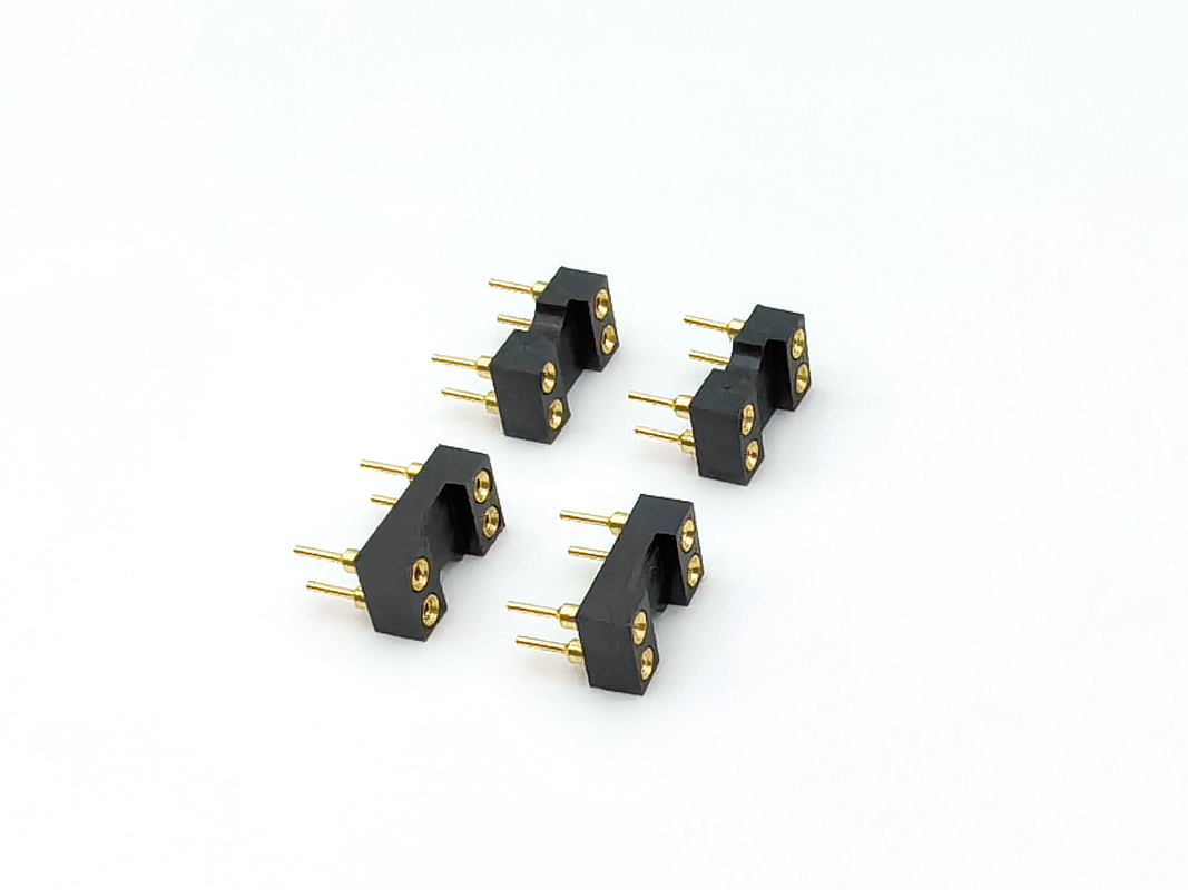2.54mm Pitch IC Socket Female Header Straight H3.0mm 4P Hole All Gold 60V Rated PPS Shell