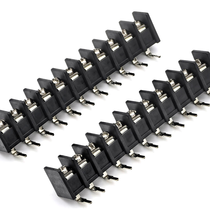 Blocchi terminali a barriera con passo 9,5 mm, DIP a 90 gradi, neri, 11P, materiale PA66, 300V 25A