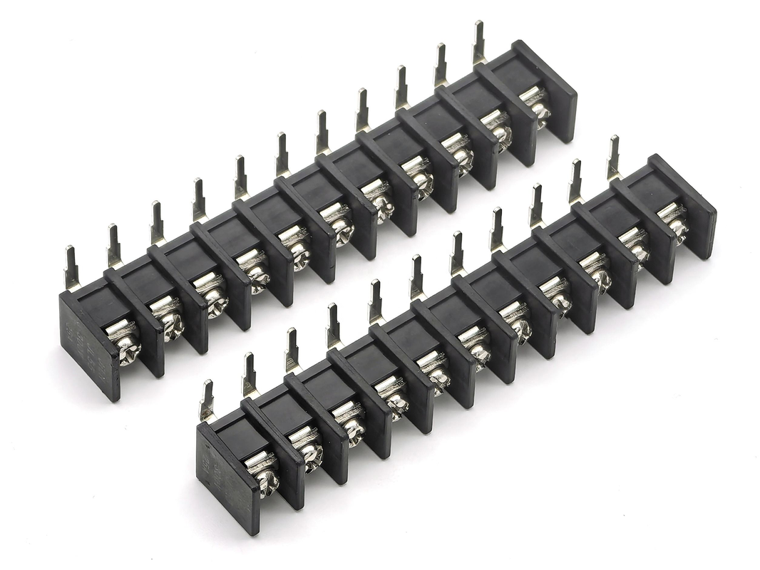 Blocchi terminali a barriera con passo 9,5 mm, DIP a 90 gradi, neri, 11P, materiale PA66, 300V 25A