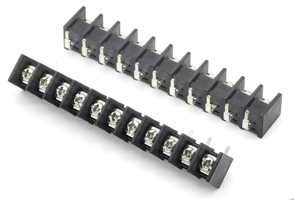 Blocchi terminali a barriera con passo 9,5 mm, DIP a 90 gradi, neri, 11P, materiale PA66, 300V 25A