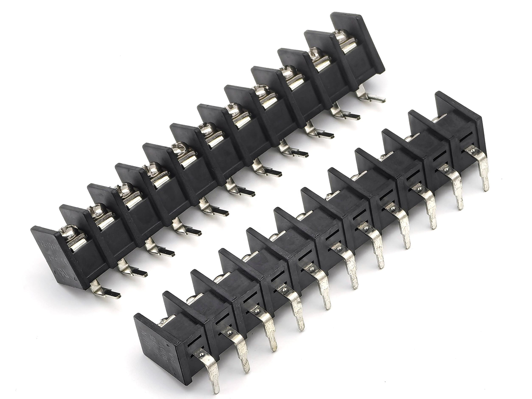 Blocchi terminali a barriera con passo 9,5 mm, DIP a 90 gradi, neri, 11P, materiale PA66, 300V 25A