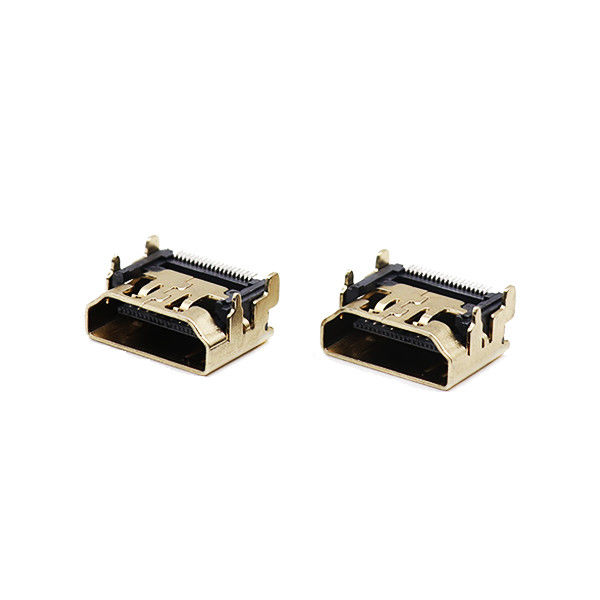 Tipo del perno dei connettori di cavo di UL94V-0 HDMI 19 un tipo SGS di SMT del connettore senza orecchio