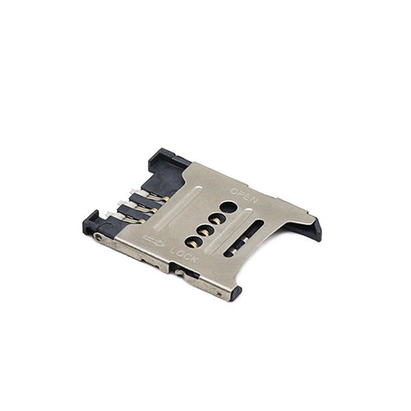 6 Pin Flip Tipo di connettore per schede SIM LCP Durabilità in plastica lunga